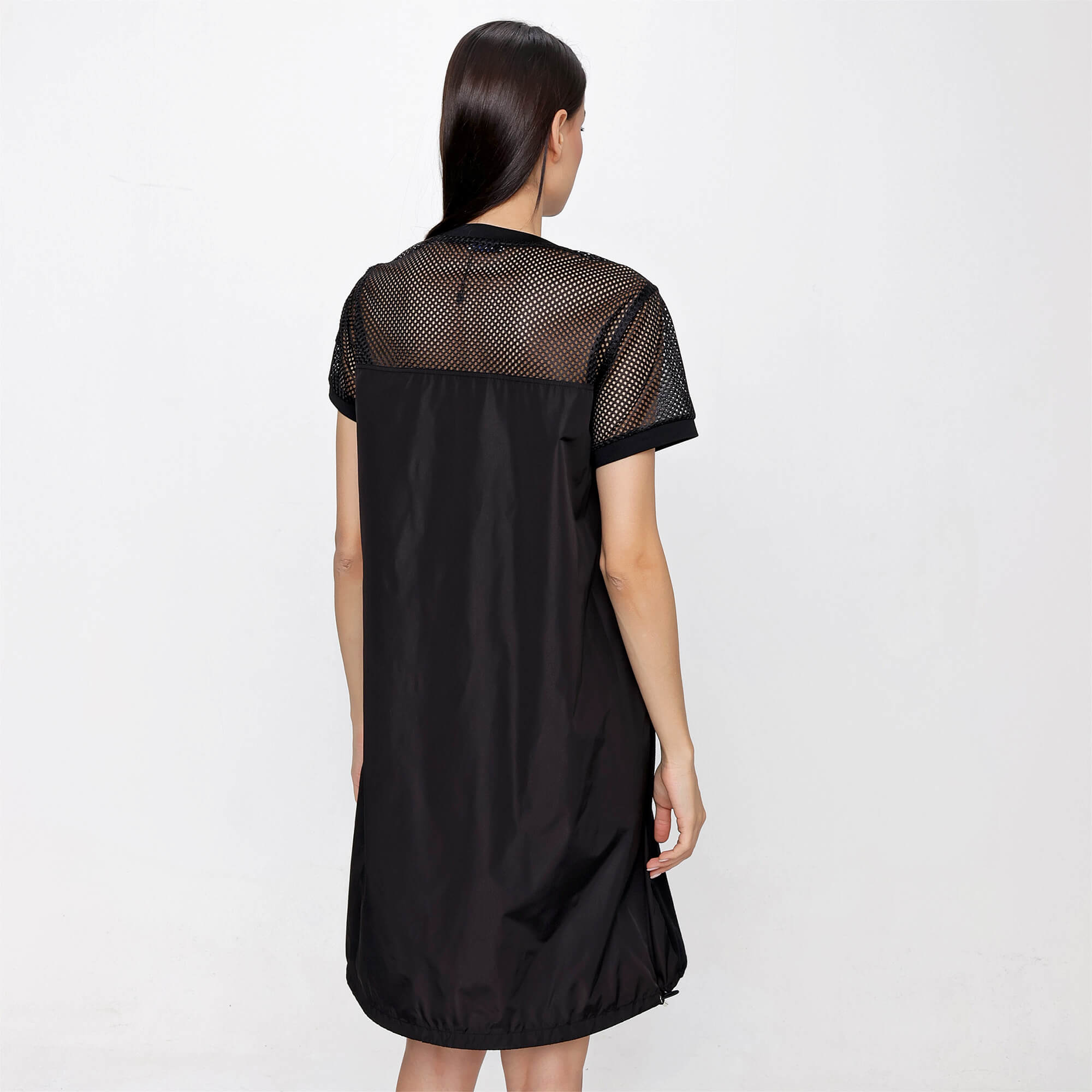 Moncler - Black Perforated Detail Short Sleeves Dress